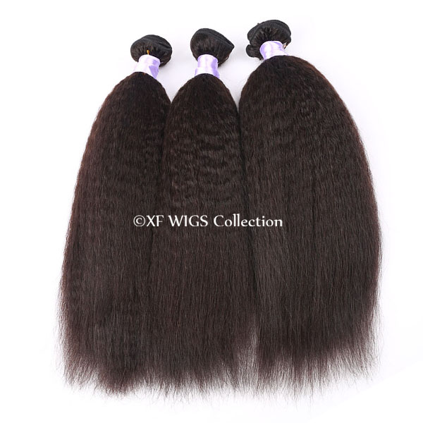 3 bundles 1 set kinky straight 100% brazilian virgin hair Italian yaki hair