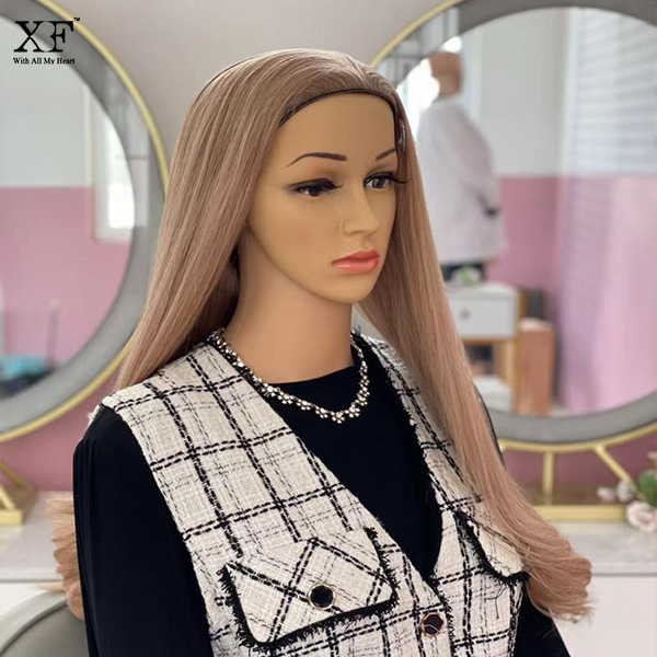 XF Wholesale Virgin Human Hair Blonde Color Band Fall Wig