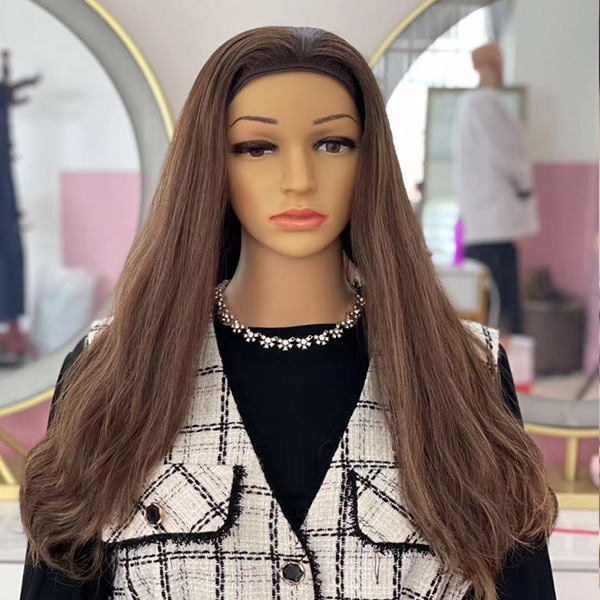 Darker color Top quality unprocessed  virgin human hair bandfall wig