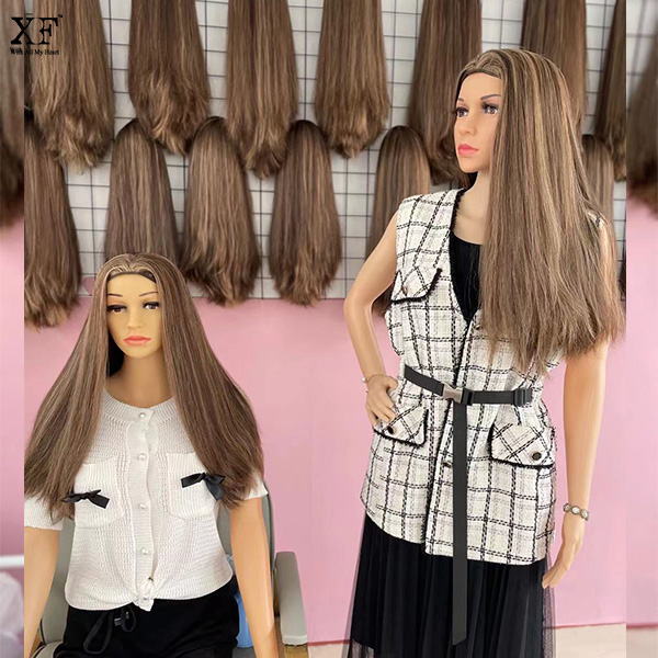Fashion Blonde Natural Straight Human Hair Headband Wigs