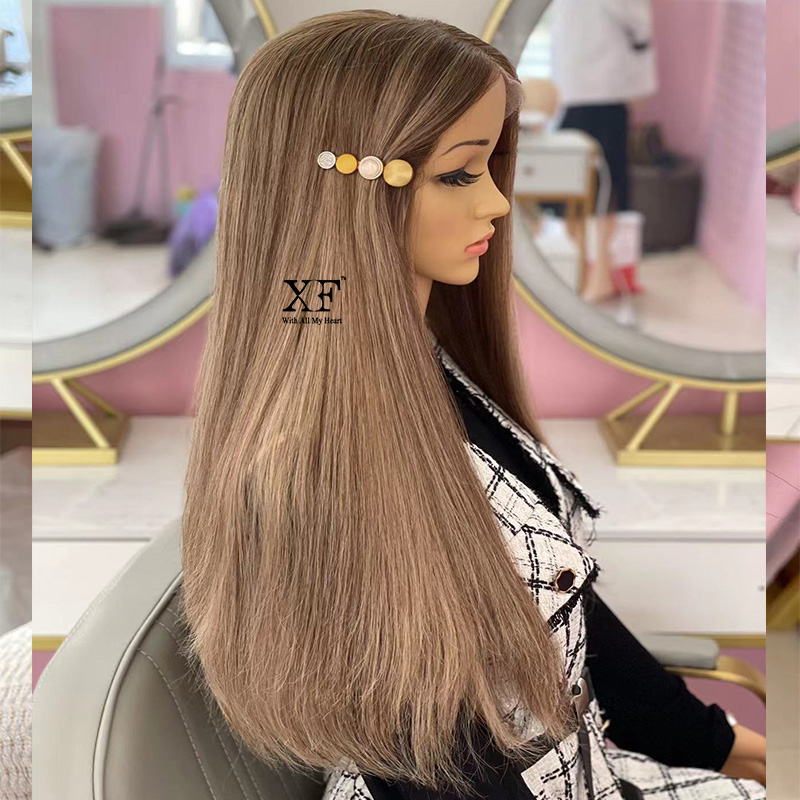 Hot sale top quality highlights 100% unprocessed virgin hair lace top wigs jewish wigs