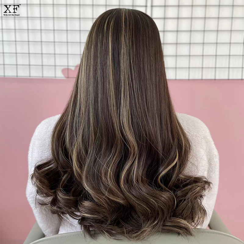 XF high quality  Highlights Color European Hair Jewish Wigs